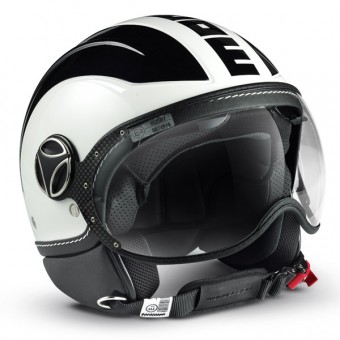 Motorcycle Helmet Momo Design Avio White Quartz Black Metal