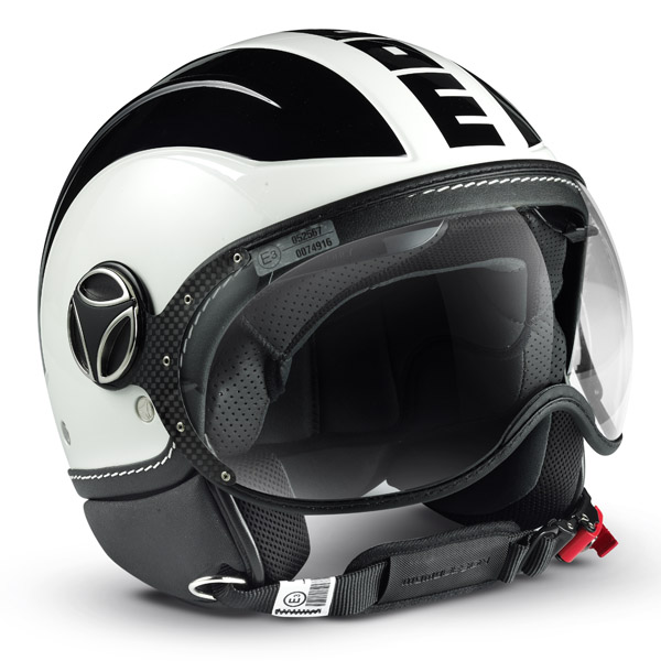 Motorcycle Helmet Momo Design Avio White Quartz Black Metal