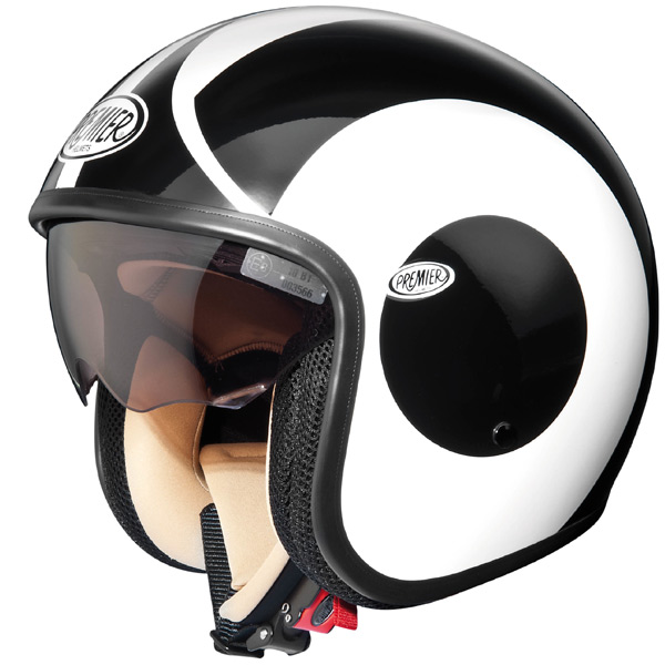 Motorcycle Helmet Premier Vintage V White Black