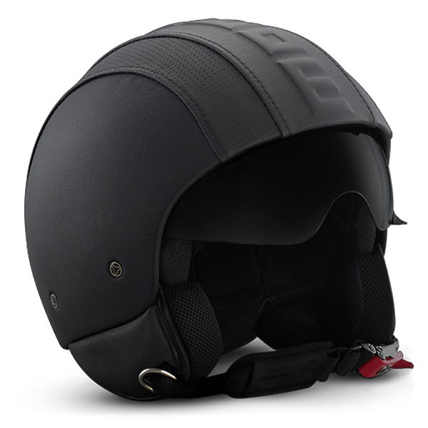 Open Face Momo Design Fighter II Hero Cuir Black 31