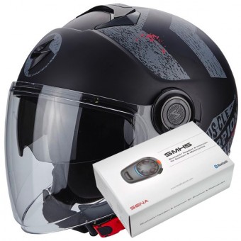 Open Face Scorpion Exo City Heritage Matt Black Silver