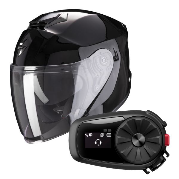 Pack Helmet + Intercom Systems : Scorpion Exo S1 Black + Kit Bluetooth 5S  Solo | iCasque.co.uk