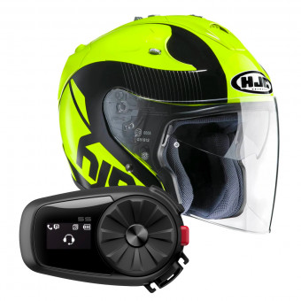 Open Face HJC FG-Jet Acadia MC4 + Kit Bluetooth Sena 5S Solo