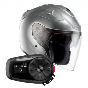 Open Face HJC FG-Jet Grey + Kit Bluetooth Sena 5S Solo