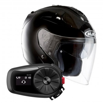 Open Face HJC FG-Jet Black + Kit Bluetooth Sena 5S Solo