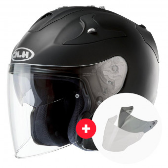 Open Face HJC FG-Jet Matt Black + Visor