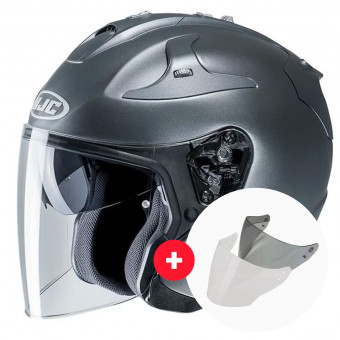 Open Face HJC FG-Jet Semi Matt Titanium + Visor
