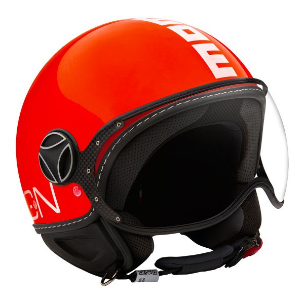 Open Face Momo Design FGTR Classic Red Gloss White