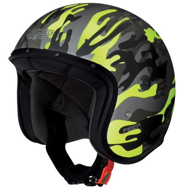 Open Face Caberg Freeride Commander Matt Green Yellow Fluo