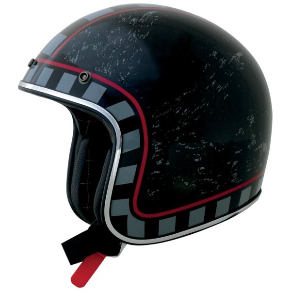 Open Face AFX FX-76 Vintage MCQ Black Chrome