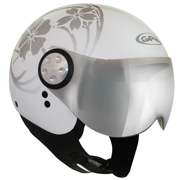 Motorcycle Helmet GPA Flower White