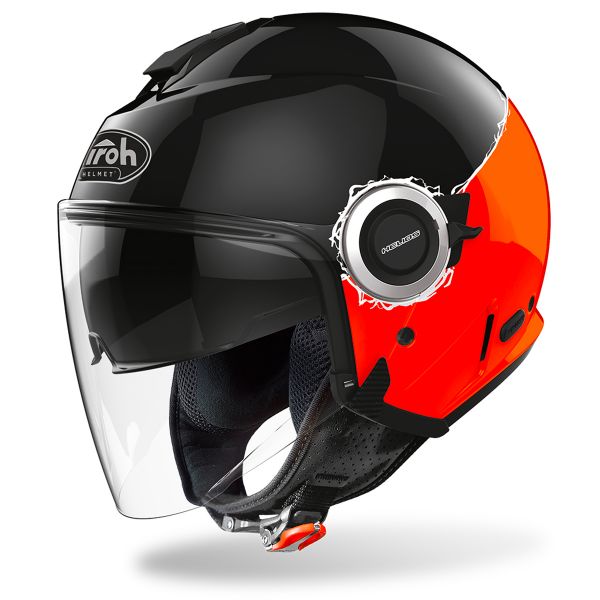 Open Face Airoh Helios Fluo Black Orange
