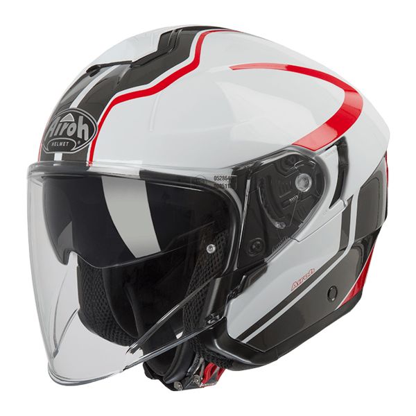 Open Face Airoh Hunter Soul White Red