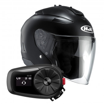 Open Face HJC IS-33 II Black + Kit Bluetooth Sena 5S Solo