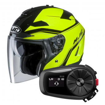 Open Face HJC IS-33 II Korba MC4H + Kit Bluetooth Sena 5S Solo