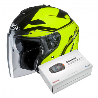 Open Face HJC IS-33 II Korba MC4H + Kit Bluetooth Sena SMH5