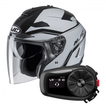 Open Face HJC IS-33 II Korba MC5 + Kit Bluetooth Sena 5S Solo