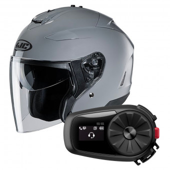 Open Face HJC IS-33 II N.Grey + Kit Bluetooth Sena 5S Solo