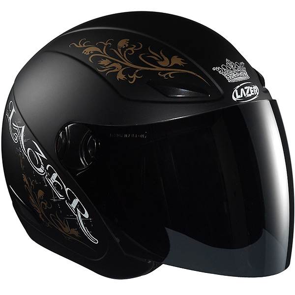 Open Face Lazer Tempo Arabesque Black Mat