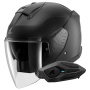 Casque Open Face Shark Skwal Jet Blank Mat KMA + Kit Bluetooth Sena for Shark