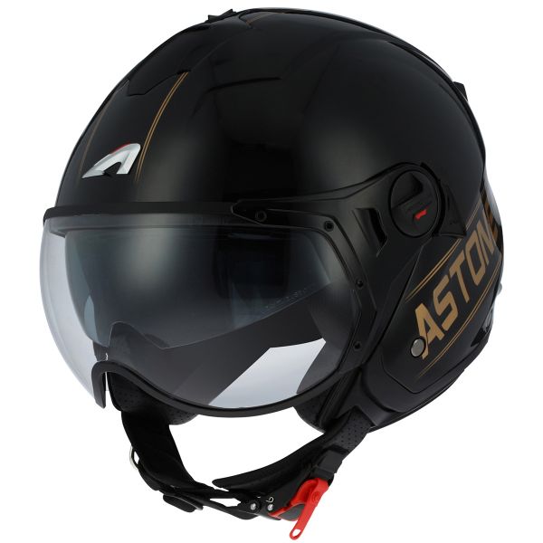 Open Face Astone Minijet Sport Cooper Black Gold