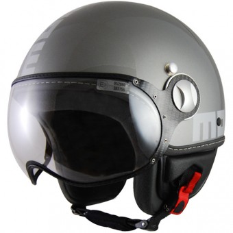Open Face Momo Design Fighter Grey Silver Metal 0AT