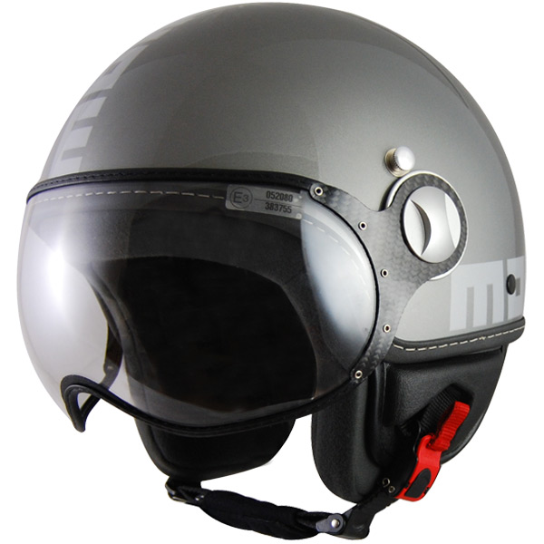 Open Face Momo Design Fighter Grey Silver Metal 0AT