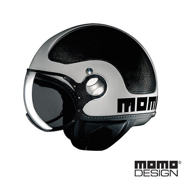 Open Face Momo Design Komposit Carbon Grey Mat