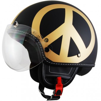 Motorcycle Helmet Moschino Peace And Love Gold Mat