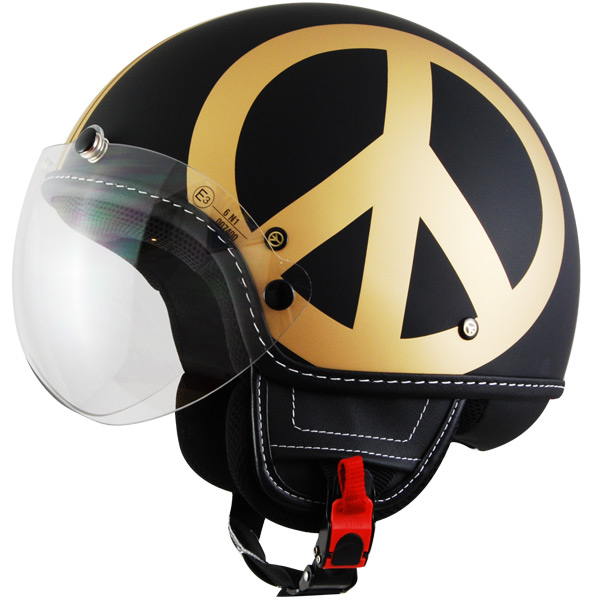 Motorcycle Helmet Moschino Peace And Love Gold Mat