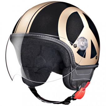 Casque Open Face Moschino Peace And Love Black Gold Casque Open Face Moschino Peace And Love Black Gold