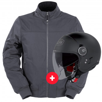 Open Face Nolan N21 Visor Classic Flat Black 10 + Malcom Ardoise