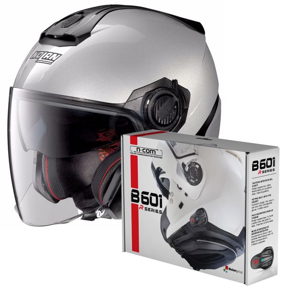 Helmet Nolan N40 5 Special N Com Salt Silver 11 In Stock Icasquecouk
