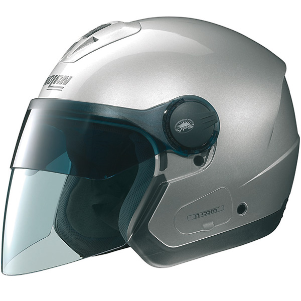 Open Face Nolan N42E Classic N-COM Platinum Silver 1