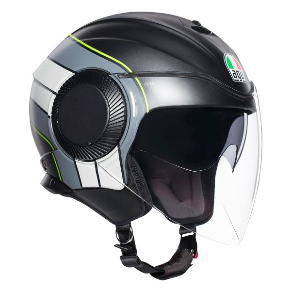 Open Face AGV Orbyt Brera Matt Black Grey Yellow