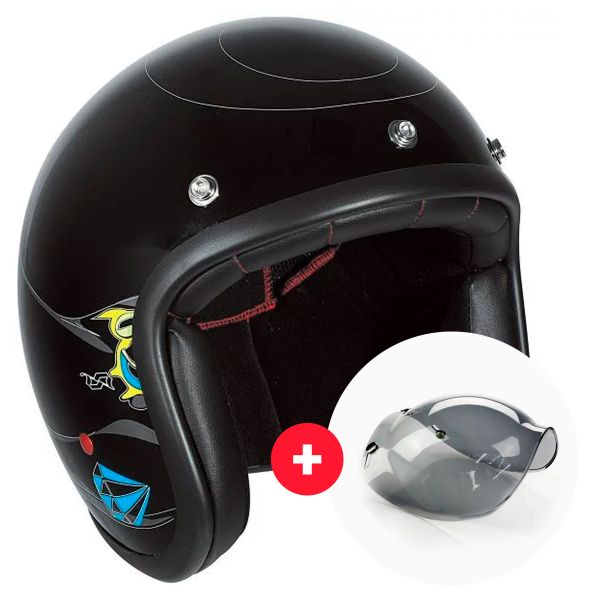 Pack Helmet Visor Stormer Pearl Rockabilly Wyatt Bubble