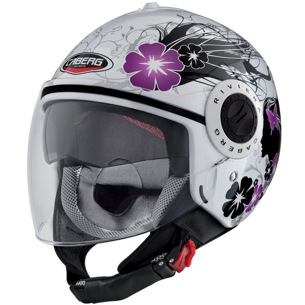Open Face Caberg Riviera V3 Diva Wihte Silver