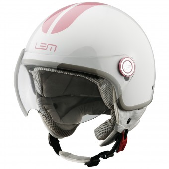 Casque Open Face LEM Roger Go Fast White Pink Casque Open Face LEM Roger Go Fast White Pink