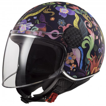 Open Face LS2 Sphere Lux Bloom Blue Pink OF558