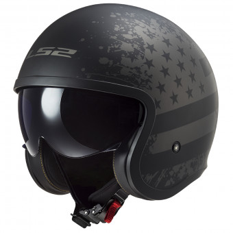 Open Face LS2 Spitfire Black Flag OF599