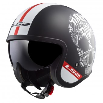 Open Face LS2 Spitfire Inky Matt Black White OF599