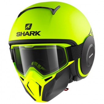 Open Face Shark Street Drak Neon Yellow Matt Black