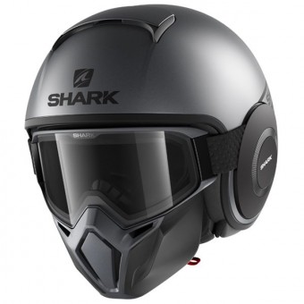 Open Face Shark Street Drak Neon Black Matt Charcoal