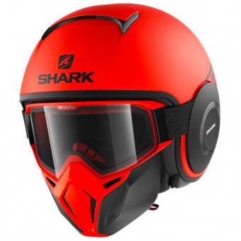 Open Face Shark Street Drak Neon Orange Matt Black