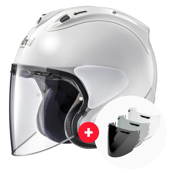 Open Face Arai SZ-R Vas Diamond White + Visor
