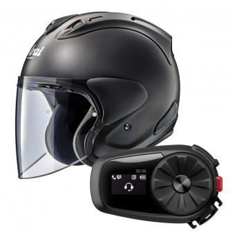 Open Face Arai SZ-R Vas Frost Black + Kit Bluetooth Sena 5S Solo