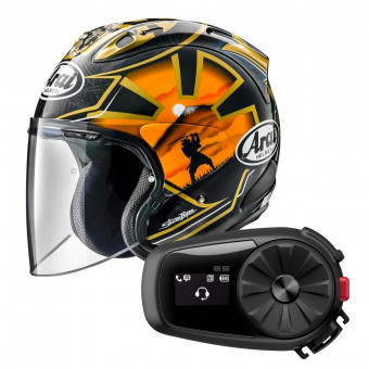 Open Face Arai SZ-R Vas Pedrosa Spirit Gold + Kit Bluetooth Sena 5S Solo