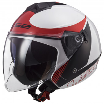 Open Face LS2 Twister II Plane White Black Red OF573