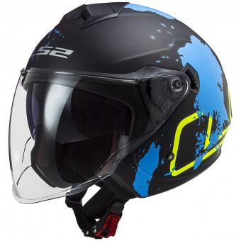 Open Face LS2 Twister II Xover Matt Black Blue OF573