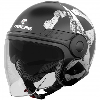 Casque Open Face Caberg Uptown Gear Matt Black White Casque Open Face Caberg Uptown Gear Matt Black White